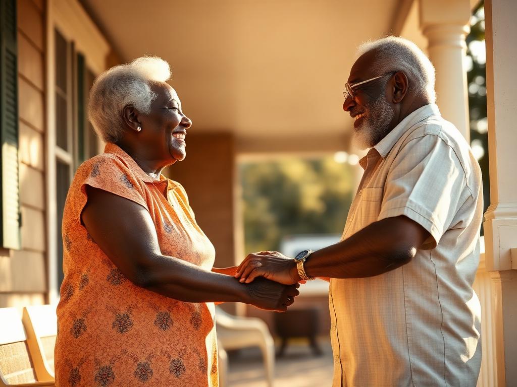 Couple holding hands